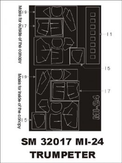 Masques de Peinture Montex Mi-24V Hind-E 1/35