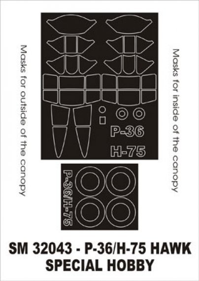 Montex 1/32 Masques Cadre Verri�re Curtiss P-36A/H-75