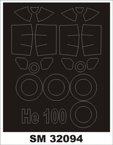 1/32 Heinkel He-100D interior and exterior canopy masks