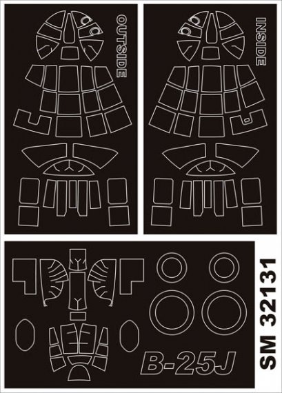 Montex Masques peinture verri�re B-25J Mitchell 1/32