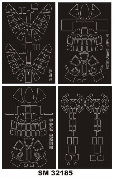 1/32 Consolidated B-24D Liberator outside & inside masks