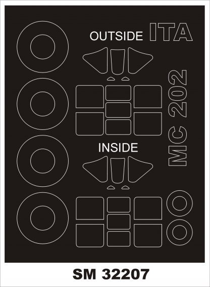 1/32 Macchi MC.202 Folgore canopy frame paint masks for Italeri