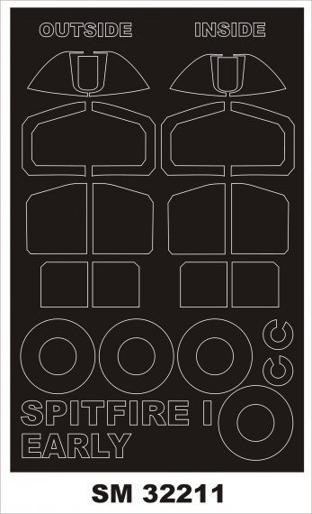 1/32 Supermarine Spitfire Mk.I Early wheels and canopy mask