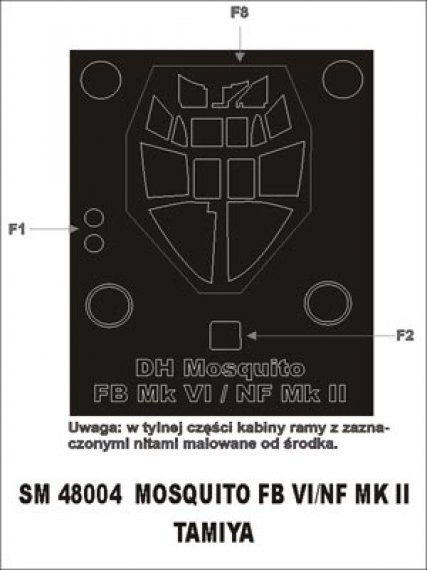 Montex 1/48 Mosquito Mk.VI/NF.II Canopy Frame Paint Mask
