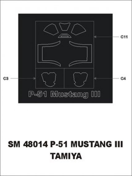 Montex 1/48 P-51 Mustang Mk.III Canopy Mask Outside Frame