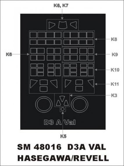 Montex 1/48 Aichi D3A1 Type 99 Val canopy frame paint mask