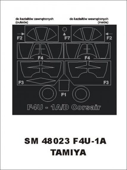 Montex 1/48 Canopy Frame Paint Mask F4U-1A Corsair