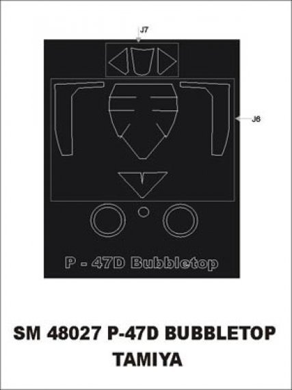 Maschera vernice P-47D Thunderbolt Bubbletop 1/48