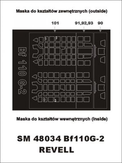 Canopy Frame Paint Masks Bf-110G-2 1/48 Montex