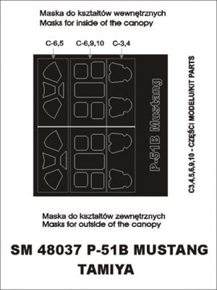 Montex Masques Canopy P-51B Mustang 1/48 Tamiya