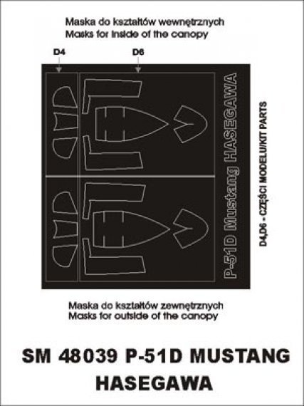 Montex Masques Canopy P-51D Mustang 1/48 Hasegawa
