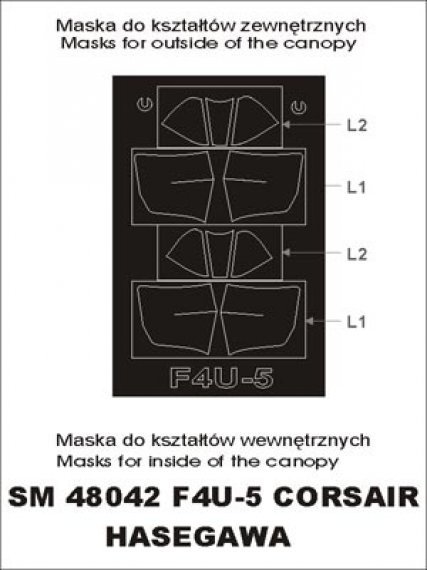 Montex 1/48 F4U-5 Corsair Maschere Telaio Cabina