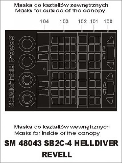 Montex 1/48 Masques Cadre Verri�re SB2C-4 Helldiver