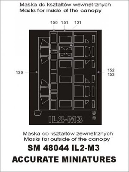 Montex 1/48 Il-2M3 Canopy Frame Paint Masks