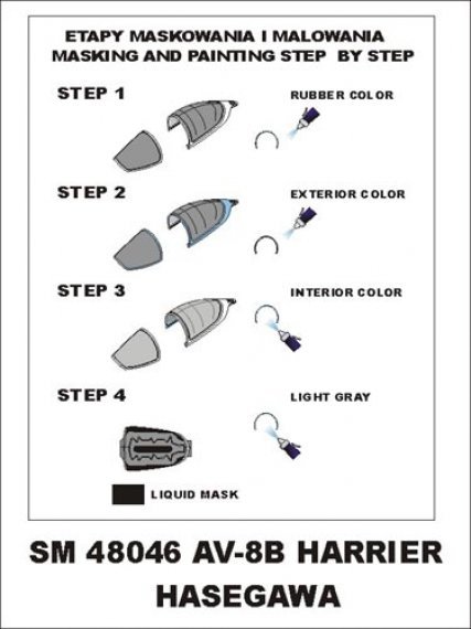 Montex 1/48 AV-8B Harrier Canopy Frame Paint Masks