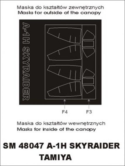 Montex 1/48 Douglas A-1H Skyraider Canopy Masks