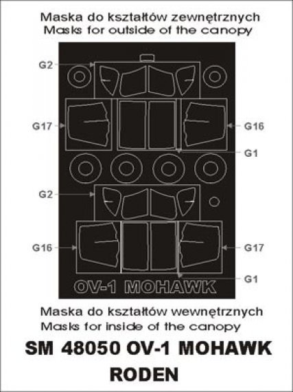 Montex 1/48 Rahmenmasken Verdeck Grumman OV-1 Mohawk