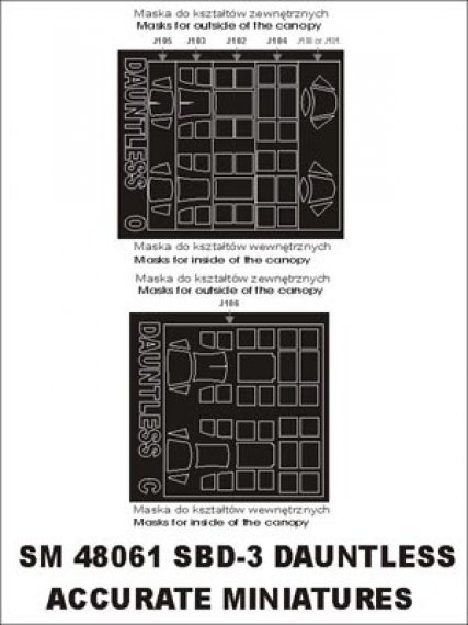 Montex 1/48 SBD-3 Dauntless Masques Vernis Canop�e