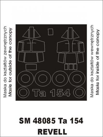 Canopy Frame Paint Masks Ta-154 1/48 Montex