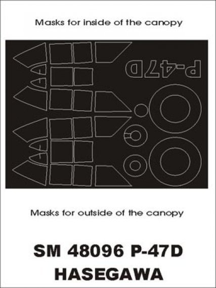 Farbmasken P-47D Thunderbolt Razorback 1/48 Hasegawa