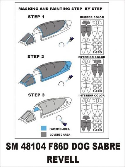 Montex 1/48 F-86D Canopy Frame Paint Masks Revell