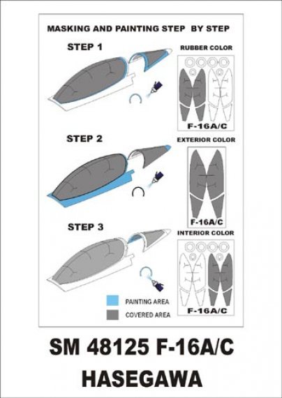 Montex F-16A/C Canopy Frame Paint Masks 1/48