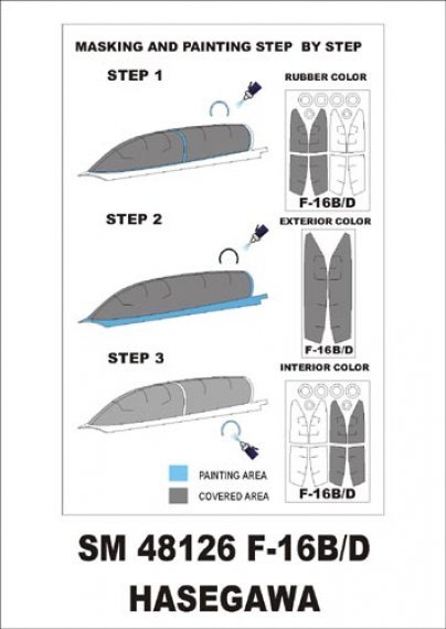 Montex 1/48 F-16B/D Canopy Frame Paint Masks Hasegawa