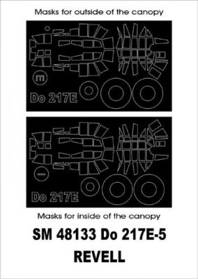 Montex 1/48 Dornier Do-217E-5 Rahmenmasken Haube