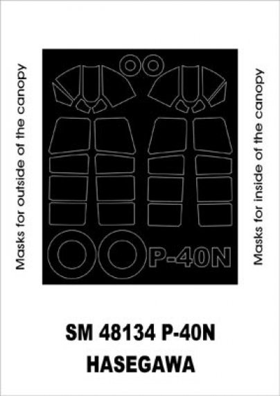 Paint Masks Canopy Frame P-40N Warhawk 1/48 Montex