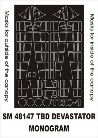 Montex 1/48 Douglas TBD-1 Devastator Canopy Masken