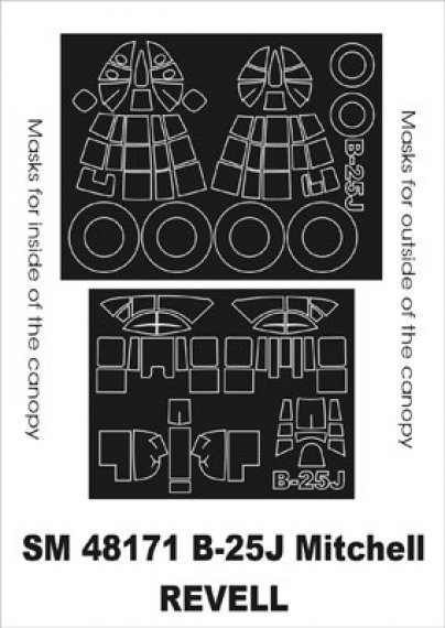 Montex 1/48 B-25J Mitchell Canopy Masks Inside Outside