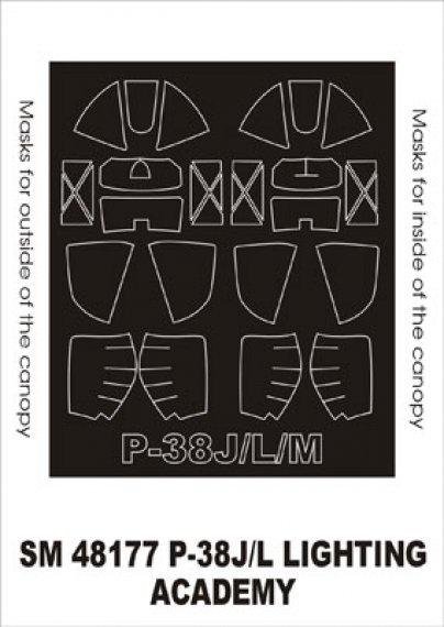 Montex Canopy Frame Paint Masks P-38 Lightning 1/48