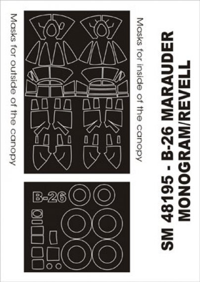 Maschere vernice canopia Martin B-26 Marauder 1/48