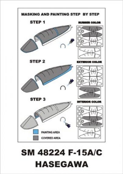 Paint Masks Canopy Frame F-15A/C 1/48 Hasegawa Montex
