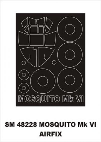 Montex 1/48 Canopy Frame Paint Mask Mosquito Mk.VI Airfix