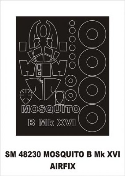 Paint Mask Canopy Frame Mosquito Mk.XVI 1/48 Montex
