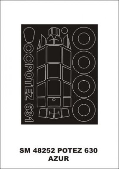 Maschera Montex Potez 631 1/48 per Azur