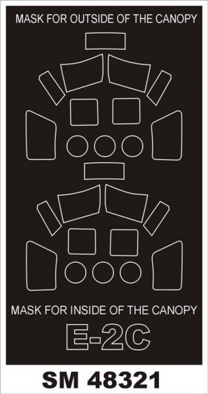 E-2C Hawkeye Canopy Frame Paint Masks 1/48 Kinetic