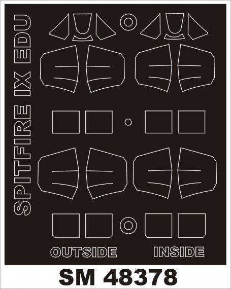 Montex Spitfire Mk.IXc 1/48 Canopy Frame Paint Masks