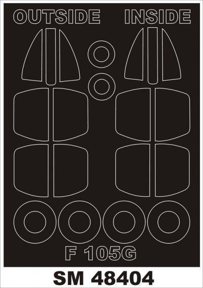 1/48 Republic F-105G Thunderchief canopy masks (for Hobby Boss)