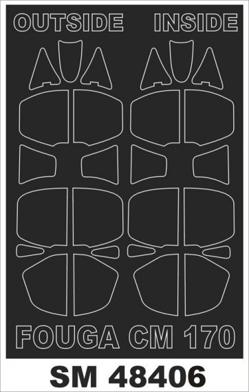 1/48 Fouga CM.170 Magister Canopy masks (for Kinetic)