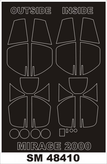 1/48 Dassault Mirage 2000 Canopy masks (For Kinetic)