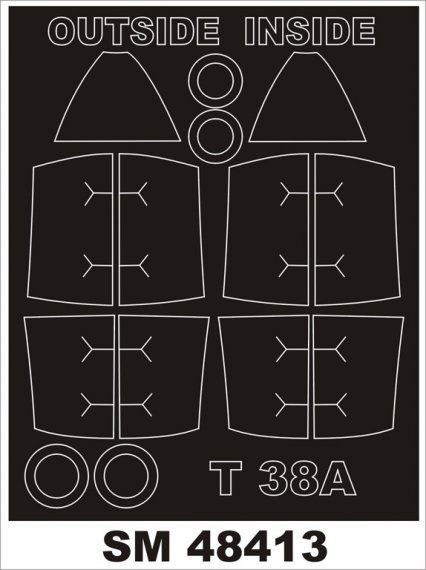 1/48 Northrop T-38A Talon Canopy Masks (for Trumpeter)