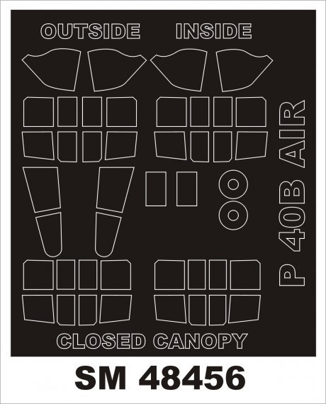 1/48 Curtiss P-40B Tomahawk masks