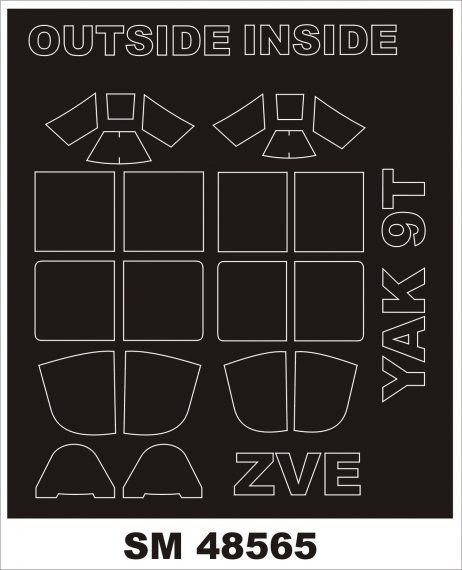 1/48 Yakovlev Yak-9T canopy frame paint mask for Zvezda