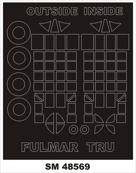 1/48 Fairey Fulmar canopy frame paint mask inside and outside