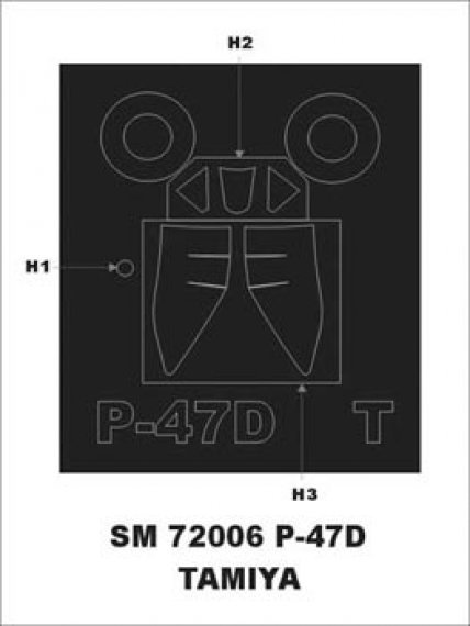 Montex 1/72 Maschera P-47D Thunderbolt Bubbletop