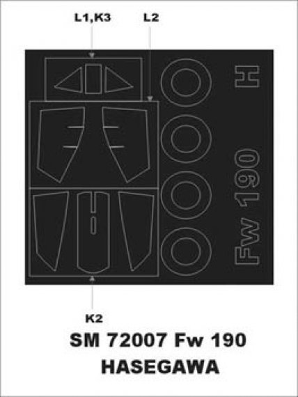 Montex Fw-190 Canopy Frame Paint Mask 1/72 Hasegawa
