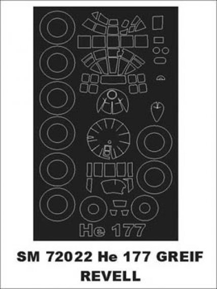 Montex 1/72 Canopy Frame Paint Mask He-177-5 Greif Revell
