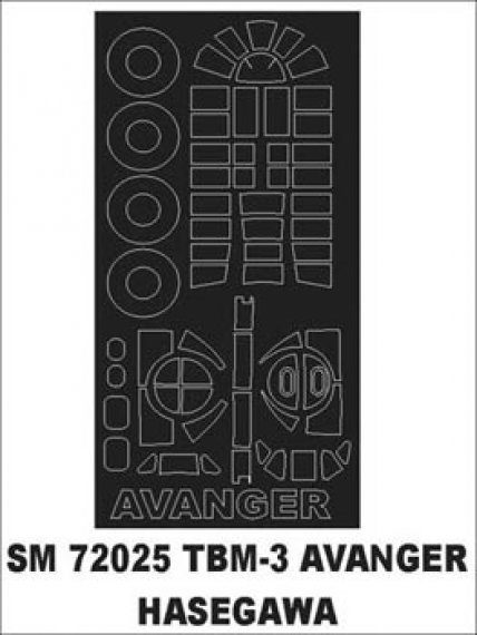 TBM-3 Avenger Canopy Frame Paint Mask 1/72 Scale